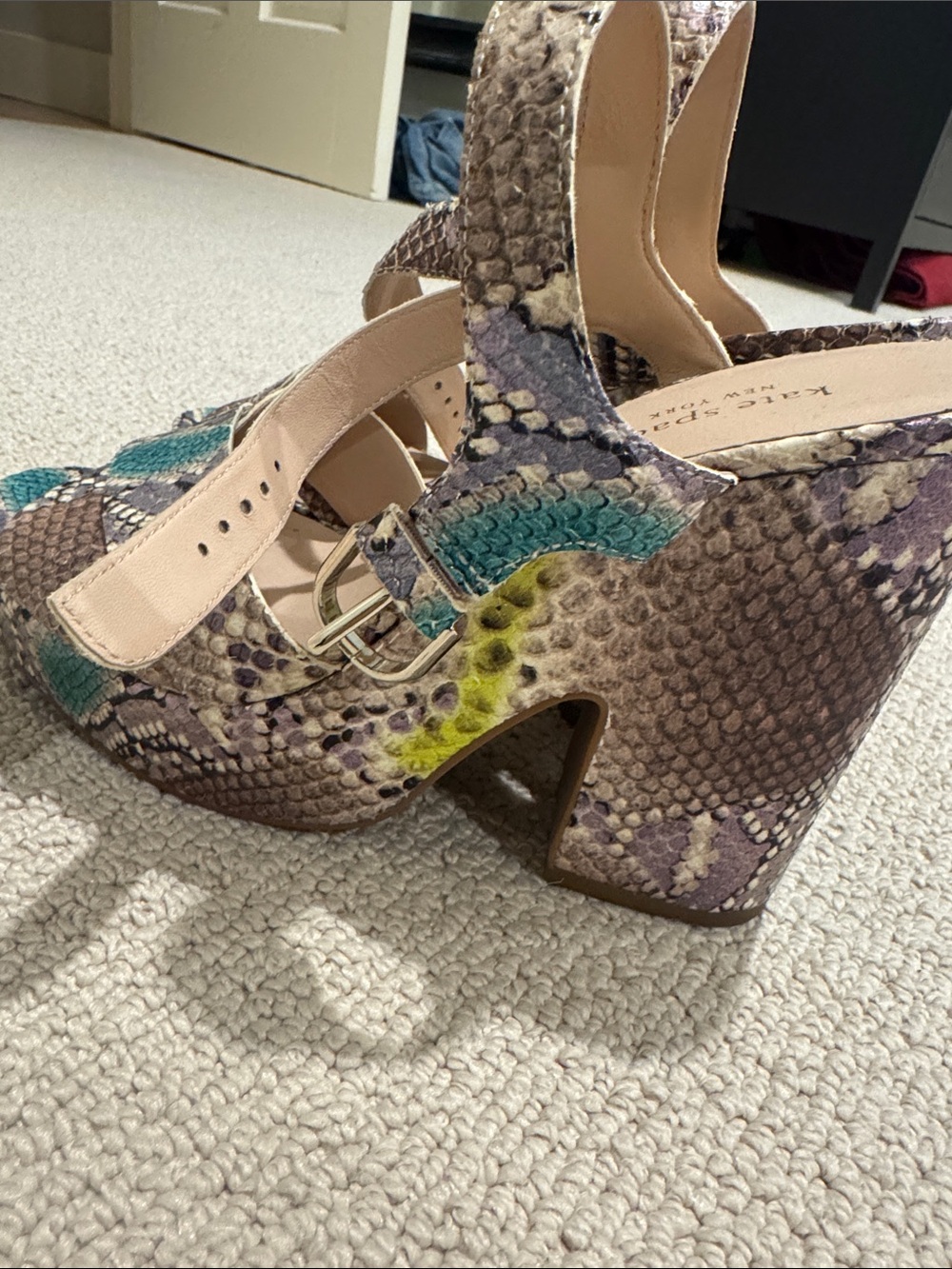 kate spade Multicolor Snake-Print Platform Sandals - Picture 12 of 14